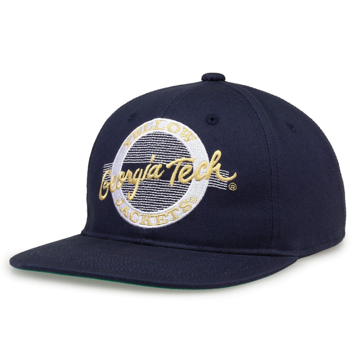 Georgia Tech Yellow Jackets Retro Circle Snapback - Navy, alternate view 1