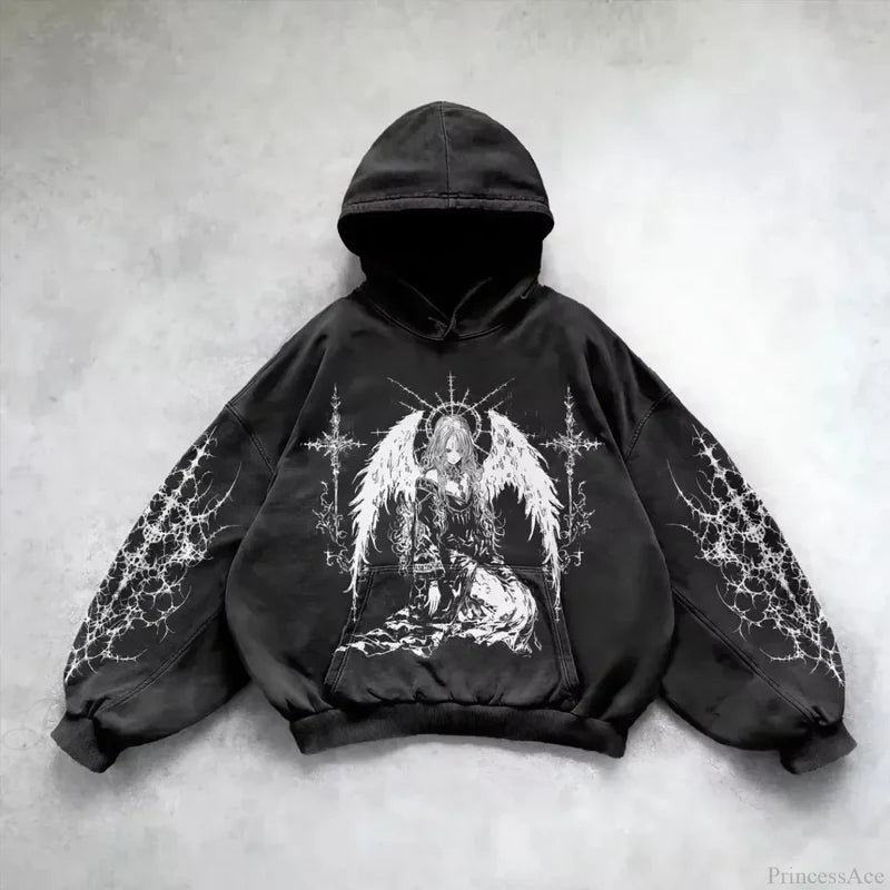 Goddess Pattern Print Hoodie