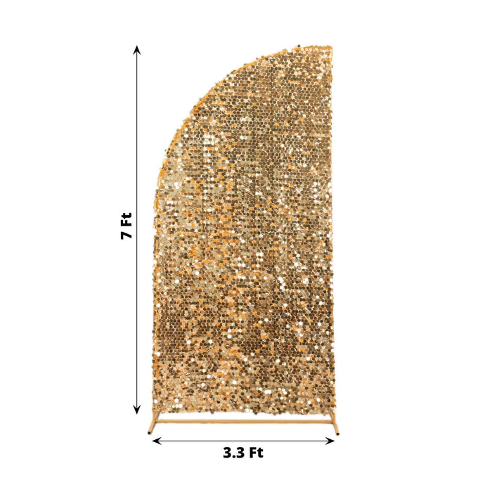 Gold sequin backdrop, 7 ft tall and 3.3 ft wide, perfect for events and photo shoots.