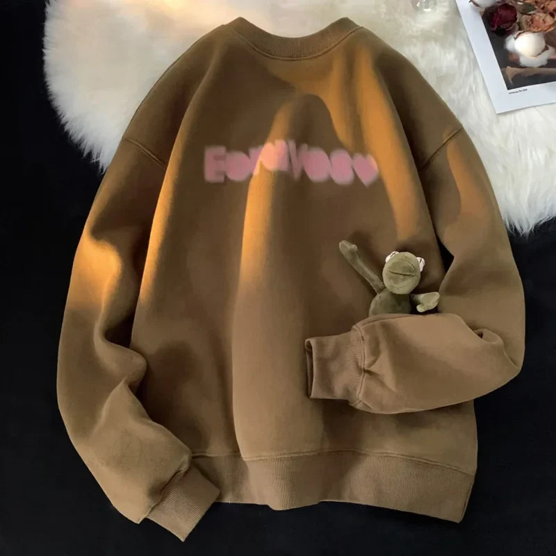 Goth Letter Print Cotton Sweatshirt