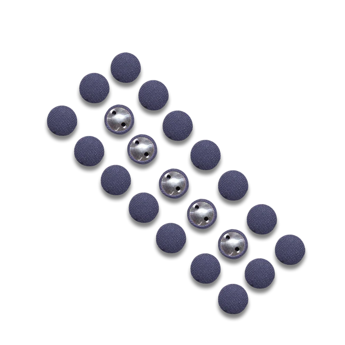 Grey Fabric Covered Button