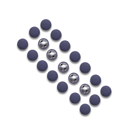 Grey Fabric Covered Button