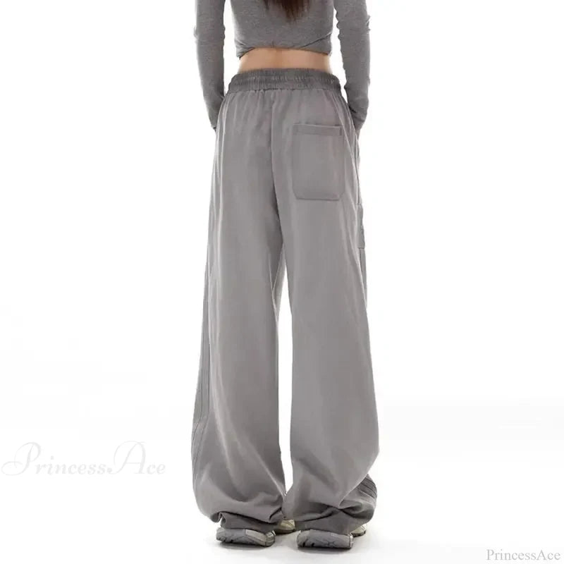 Grey Stripe Motion Casual Pants