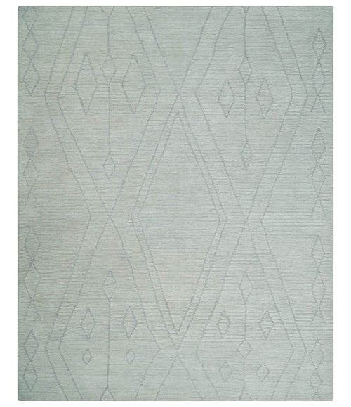 Hand Tufted Ivory Traditional Geometrical Moroccan Design Custom Made Rug - The Rug Decor