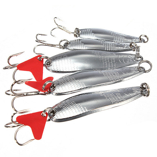 Hard Lure Iron Copper Metal Sequins Bait Lure Bass Spoon Treble Hook - GhillieSuitShop