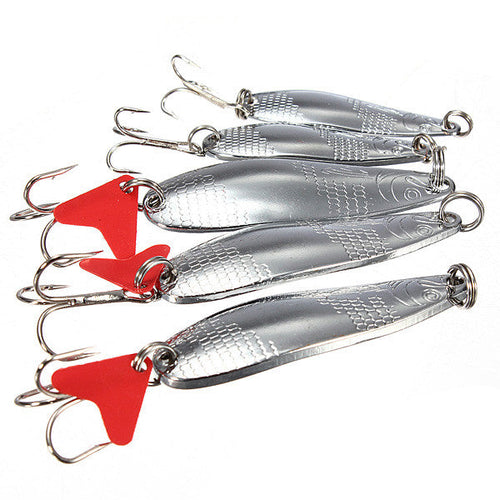Hard Lure Iron Copper Metal Sequins Bait Lure Bass Spoon Treble Hook - GhillieSuitShop