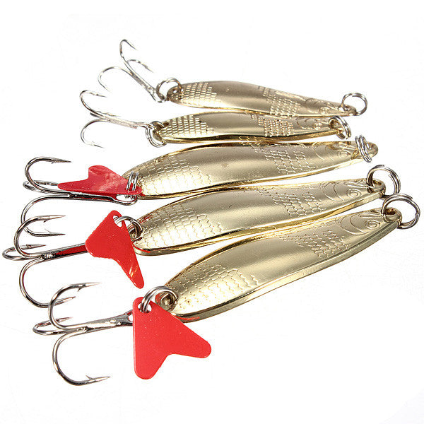 Hard Lure Iron Copper Metal Sequins Bait Lure Bass Spoon Treble Hook - GhillieSuitShop