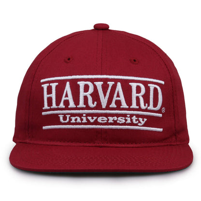 Harvard Retro Bar snapback hat in red, front view
