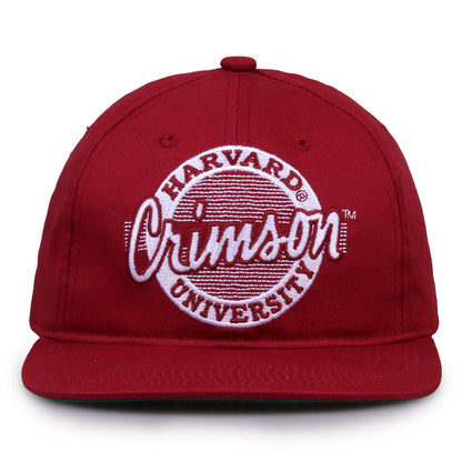 Harvard Retro Circle snapback hat in red, front view