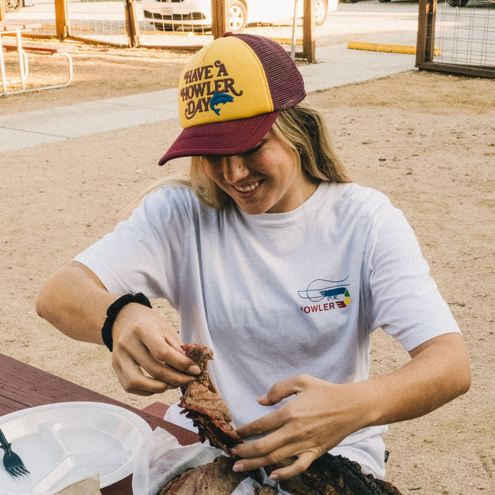 Have a Howler Day Foam Dome Snapback- Gold/Maroon