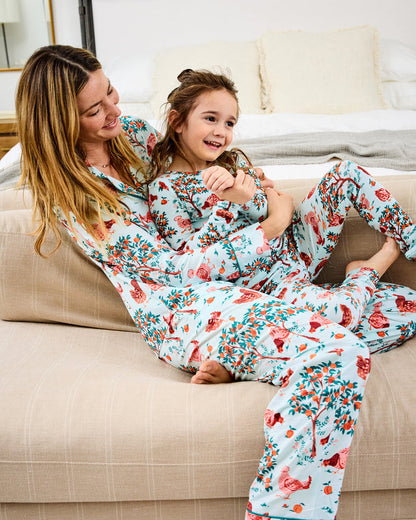 Hen House - Kids PJ Set - Soft Blue - Printfresh