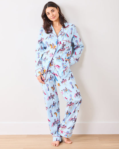 Horse Show - Long PJ Set - Blue Ribbon - Printfresh