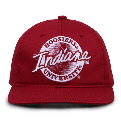Indiana Hoosiers Retro Circle Snapback - Cardinal, front view