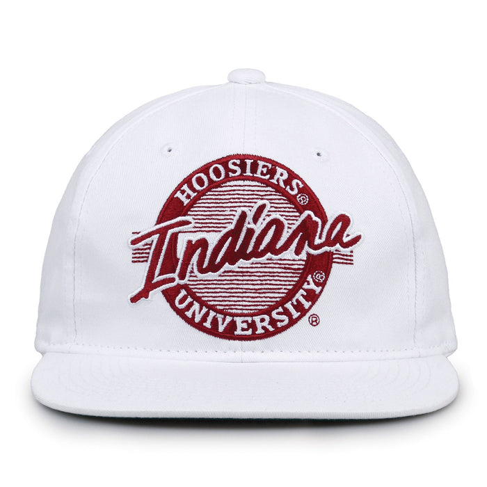 Indiana Hoosiers Retro Circle Snapback - White, front view