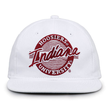 Indiana Hoosiers Retro Circle Snapback - White, front view