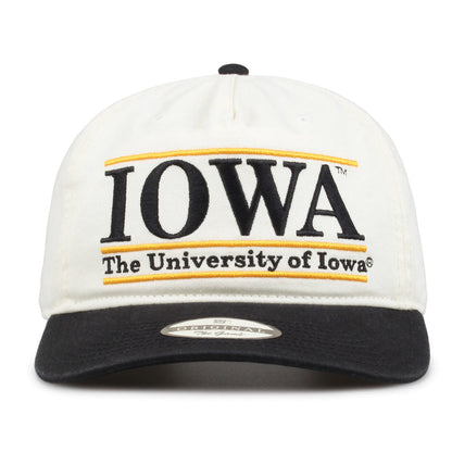 Iowa Original Bar snapback hat with embroidered school design, front view