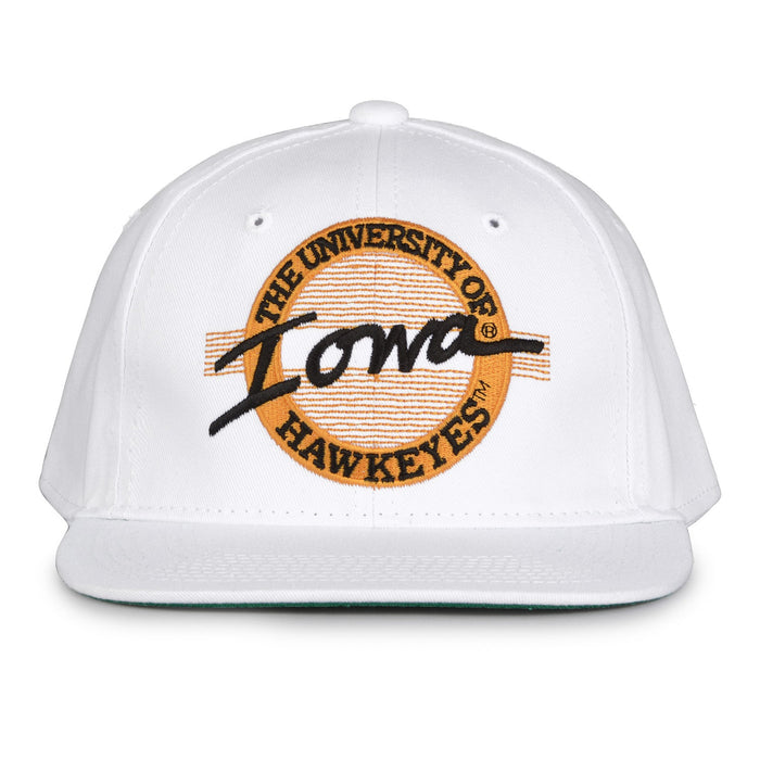 Retro Circle Snapback - White