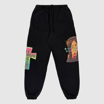Jesus Is King 2019 AWGE Black Sweatpants