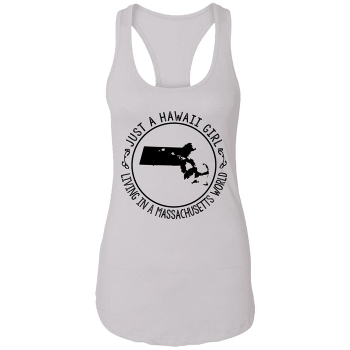 Just A Hawaii Girl Living In A Massachusetts World Hoodie - Hoodie Teezalo