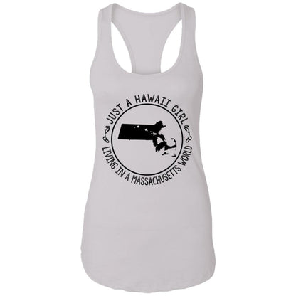 Just A Hawaii Girl Living In A Massachusetts World Hoodie - Hoodie Teezalo