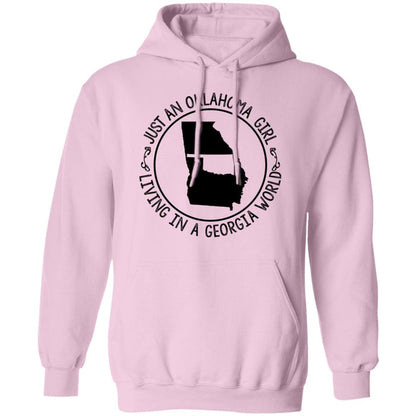 Just An Oklahoma Girl Living In Georgia World T Shirt - T-shirt Teezalo