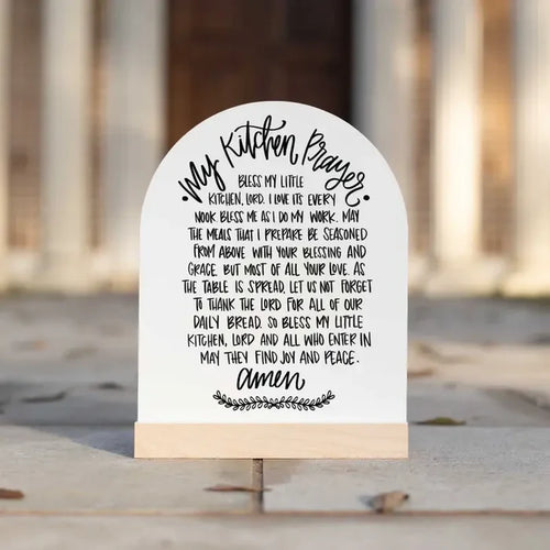Kitchen Prayer Arched Sign