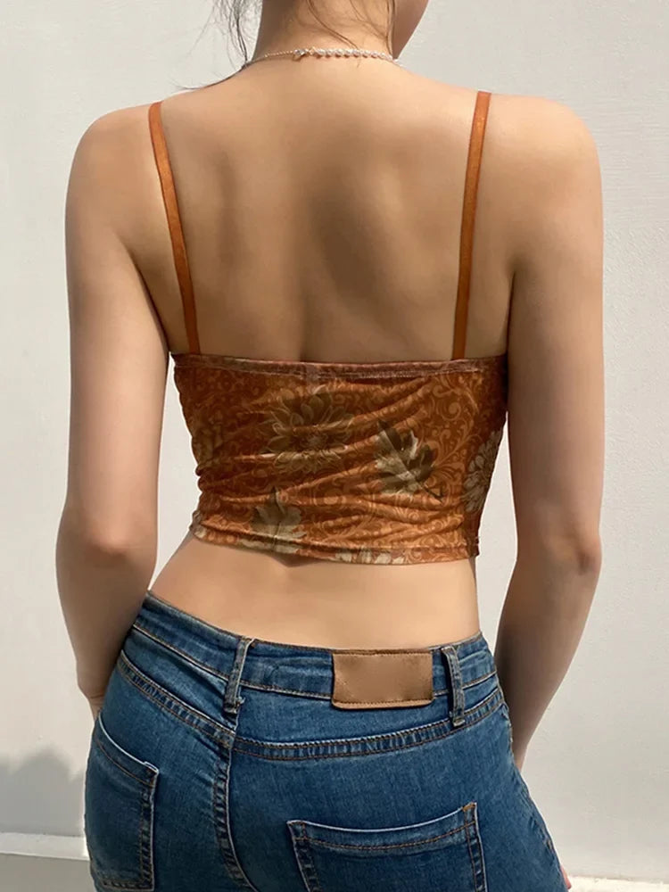 Lace Frill Corset Crop Top