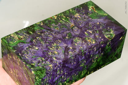 Large stabilized box elder burl wood block