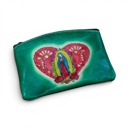 Leather Virgin Coin Purse w/ Heart