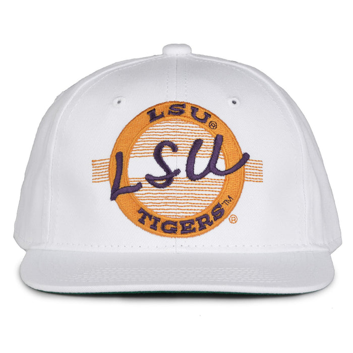 Retro Circle Snapback - White