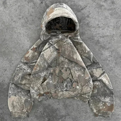 Maple Leaf Graphic Pullover Hoodie Gray / S