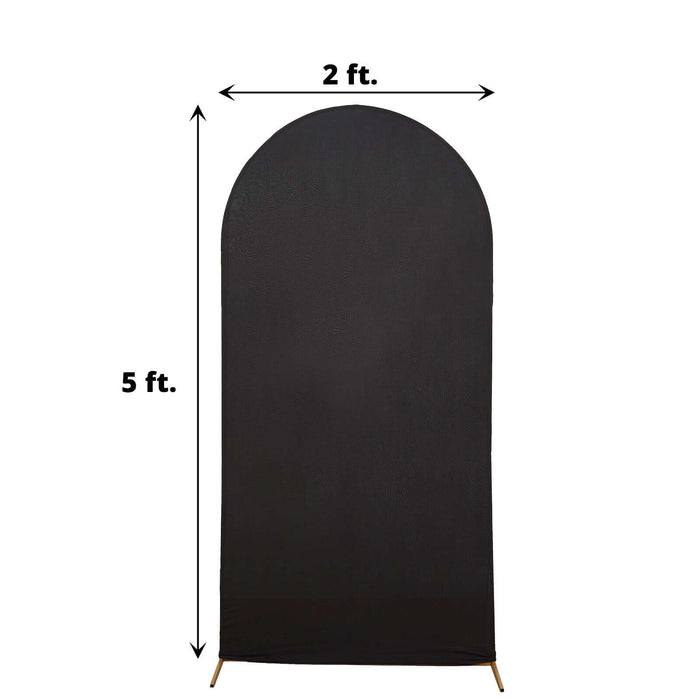 Black fabric backdrop with dimensions 2 ft wide by 5 ft tall.