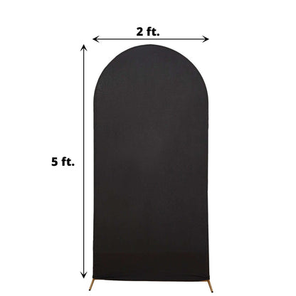 Black fabric backdrop with dimensions 2 ft wide by 5 ft tall.