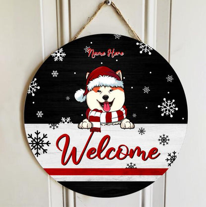 Merry Christmas - Black Background - Custom Quote - Personalized Dog Christmas Door Sign