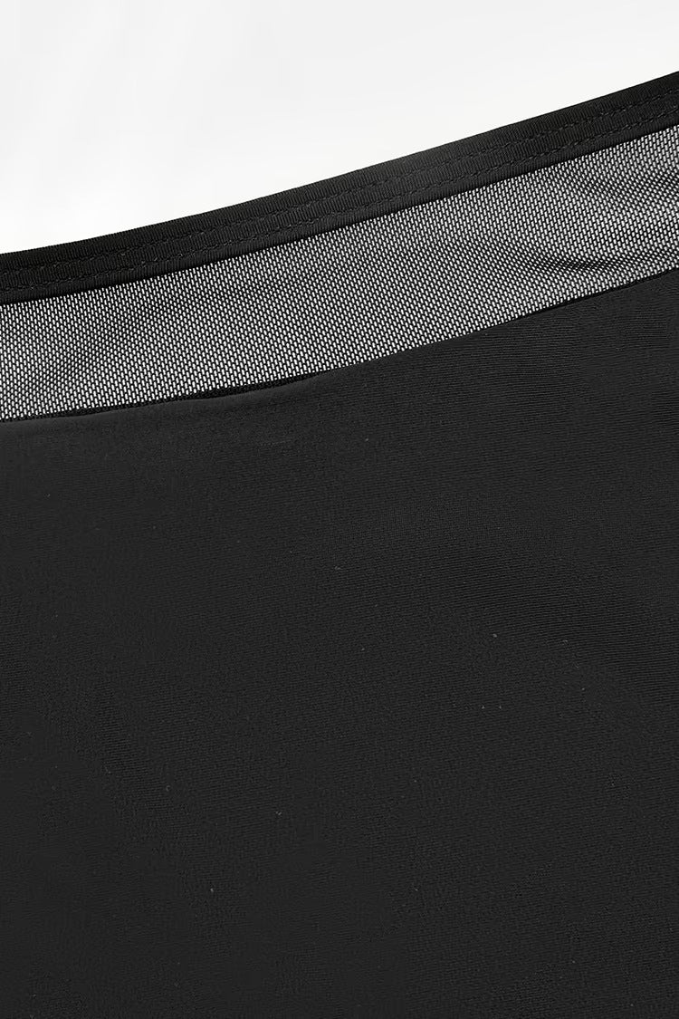 Mesh Panel High Waist Two Piece Swim Set