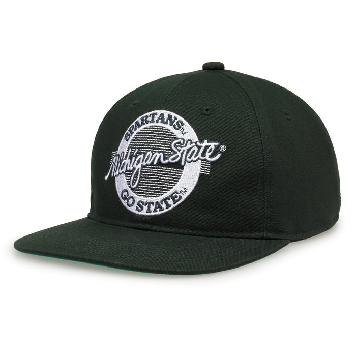 Michigan State Spartans Retro Circle Snapback - Dark Green, alternate view 1