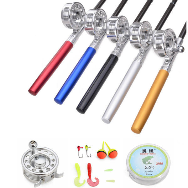 Mini Pen Fly Fishing Rod Portable Pocket Aluminum Alloy Fishing Rod - GhillieSuitShop