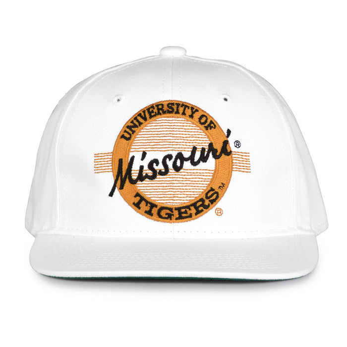 Retro Circle Snapback - White