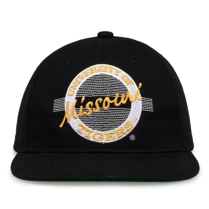 Missouri Tigers Retro Circle Snapback - Black, front view