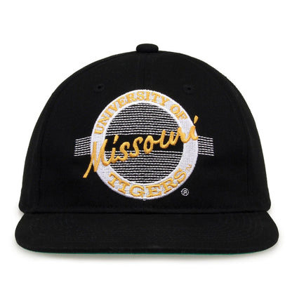 Missouri Tigers Retro Circle Snapback - Black, front view