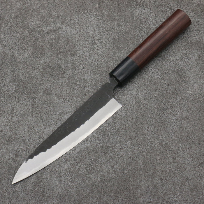 Nao Yamamoto Blue Steel Kurouchi Petty-Utility 135mm Shitan & Black Pakkawood Handle - Seisuke Knife