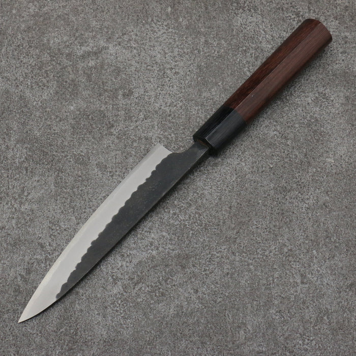 Nao Yamamoto Blue Steel Kurouchi Petty-Utility 135mm Shitan & Black Pakkawood Handle - Seisuke Knife