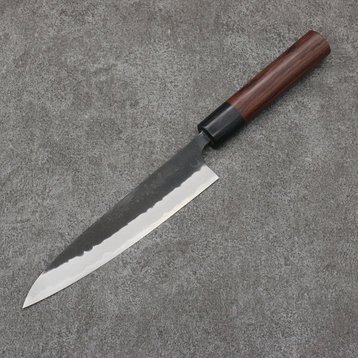 Nao Yamamoto Blue Steel Kurouchi Petty-Utility 160mm Shitan & Black Pakkawood Handle - Seisuke Knife