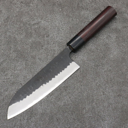 Nao Yamamoto Blue Steel Kurouchi Santoku170mm Shitan & Black Pakkawood Handle - Seisuke Knife