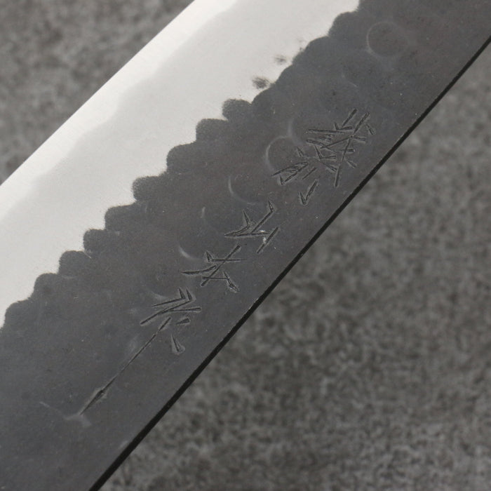 Nao Yamamoto Blue Steel Kurouchi Santoku170mm Shitan & Black Pakkawood Handle - Seisuke Knife