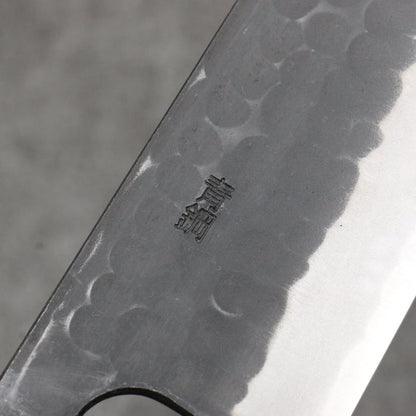 Nao Yamamoto Blue Steel Kurouchi Santoku170mm Shitan & Black Pakkawood Handle - Seisuke Knife