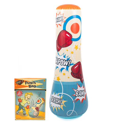 The Neato! Punch Bag by Neato! features comic book-style graphics and fun sound effects like WHAM! and BAM!, making this active-play toy a perfect pick for energetic, fun-filled play sessions. Comes with its own product box.