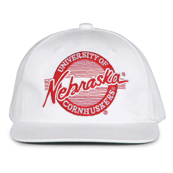 Retro Circle Snapback - White