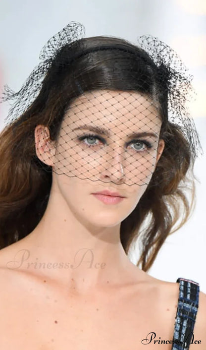 Net Mesh Veil Headband Topper