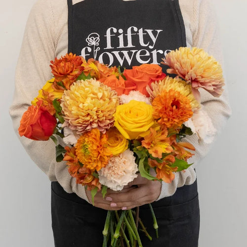 Orange Harvest Diy Flower Kit Apron - Image